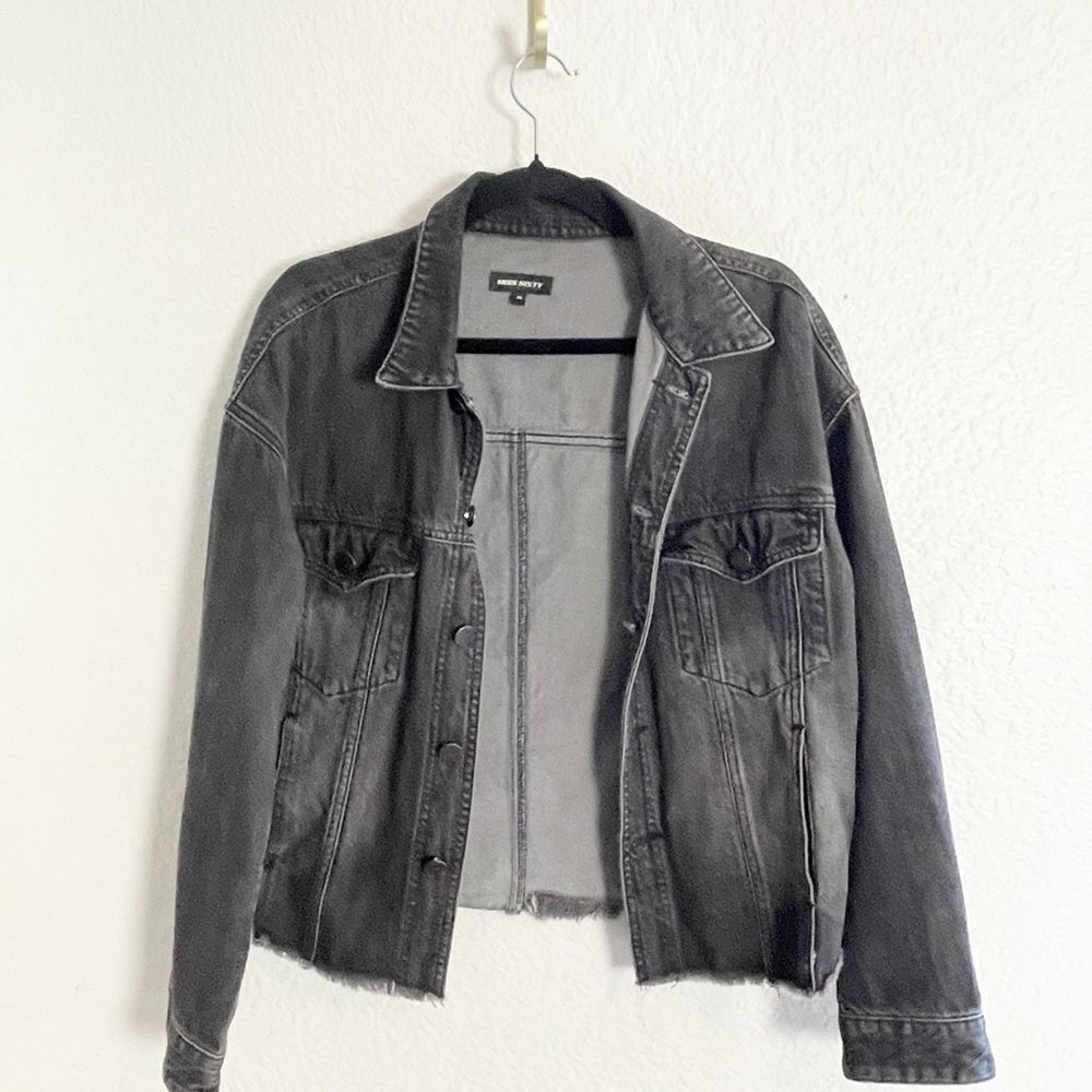Pink Floyd Y2K Miss Sixty black denim trucker jacket with Graphic M - Picture 2 of 2